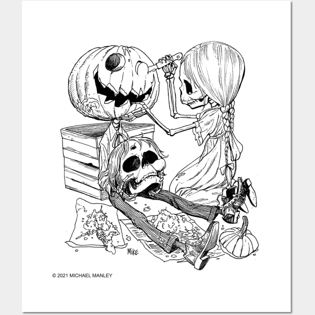 Pumpking Carving Wall Art by drawmanley